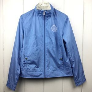 Ralph Lauren Jacket Windbreaker Baby Blue, Crest Logo, Size Medium